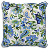 Anchor stamped Needlepoint Cushion stitch kit "Paisley Floral in Blue", 40x40cm, DIY
