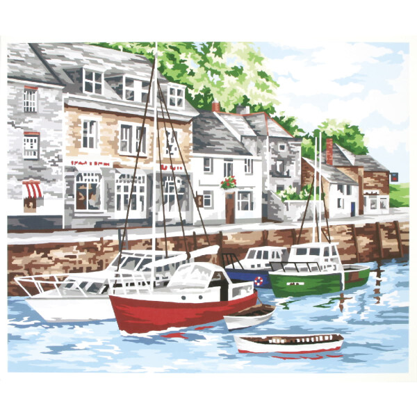 Anchor stamped Needlepoint stitch kit "Padstow Harbour", 30x40cm, DIY