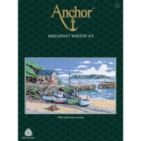 Ensemble de tapisserie Anchor "Miullion Cove, Cornwall", image de broderie imprimée, 25,5x43cm