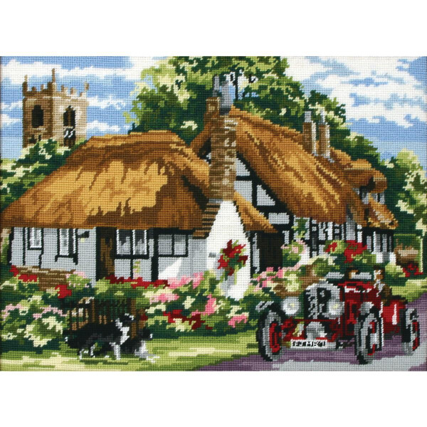 Anchor Tapestry Set "The Welford Village", immagine ricamata stampata, 30x40cm