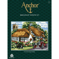 Juego de tapices Anchor "The Welford Village", imagen bordada impresa, 30x40cm
