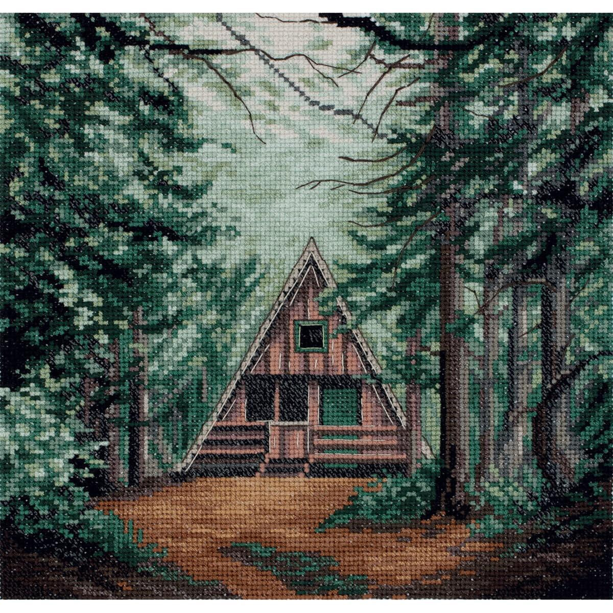 Panna counted cross stitch kit "Cabin in...