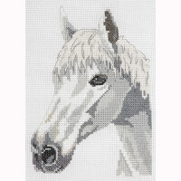 Набор для вышивания крестом Anchor "Белая красавица - лошадь", счетная схема, 16x23 см