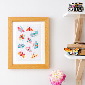 Anchor counted cross stitch kit "Moths & Butterflies", 16x23cm, DIY