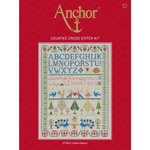 Anchor counted cross stitch kit "Victorian Sampler", 44,5x34,5cm, DIY