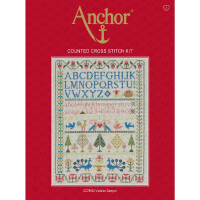 Anchor counted cross stitch kit "Victorian Sampler", 44,5x34,5cm, DIY