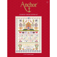 Anchor counted cross stitch kit "Traditional Sampler", 46x31cm, DIY
