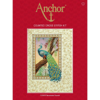 Anchor Point de Croix "Paon de la Renaissance", modèle à compter, 44x30cm