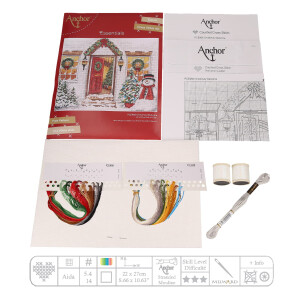 Anchor counted cross stitch kit "Christmas Welcome", 22x27cm, DIY