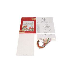 Anchor borduurpakket "Winter Robin", geteld, DIY, 19,5x16,5cm