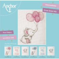 Anchor counted cross stitch kit "Sweet Ballons Girl", 20x16cm, DIY