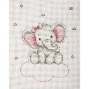 Anchor counted cross stitch kit "High on clouds Above Girl", 20x16cm, DIY