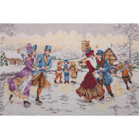 Anchor counted cross stitch kit "Maia Collection Skaters at Christmas", 20x30cm, DIY