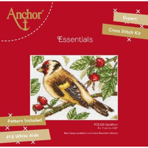 Anchor counted cross stitch kit "Goldfinch", 8x11cm, DIY