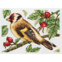 Anchor counted cross stitch kit "Goldfinch", 8x11cm, DIY