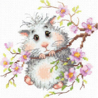 Magic Needle Zweigart Edition counted cross stitch kit "Mr.Hamster", 15x14cm, DIY