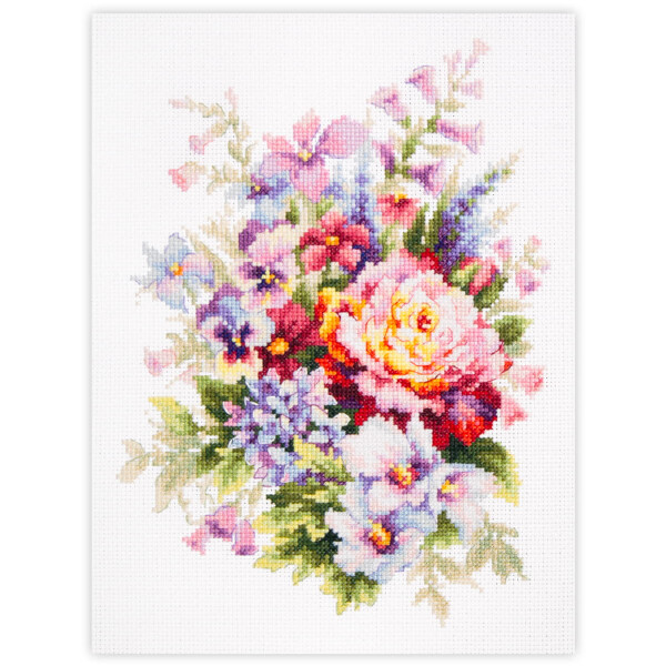 Magic Needle Zweigart Edition Juego de punto de cruz "Summer Flowers", dibujo para contar, 19x26cm