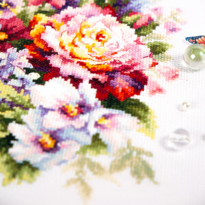 Magic Needle Набор для вышивания крестом "Летние цветы", счетная схема, 19х26см