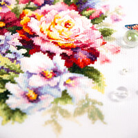 Magic Needle Zweigart Edition Kreuzstich Set "Sommerblumen", Zählmuster, 19x26cm