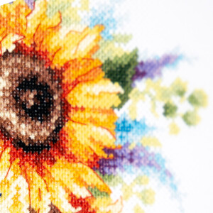 Magic Needle Zweigart Edition counted cross stitch kit "Bouquet with Sunflowers", 26x19cm, DIY