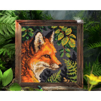 CDA stamped cross stitch kit cushion "Fox", 40x40cm, DIY