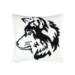 CDA stamped cross stitch kit cushion "Dog head", 40x40cm, DIY