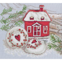 RTO counted cross stitch kit "Gingerbread House", 23,5x21cm, DIY