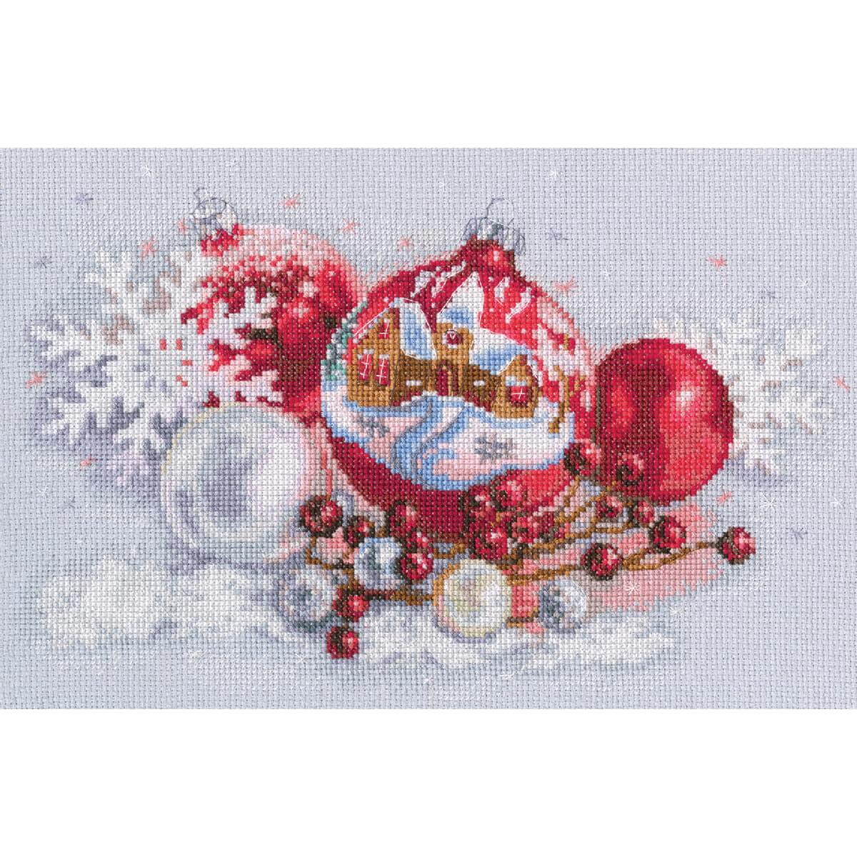 RTO counted cross stitch kit "Christmas balls",...