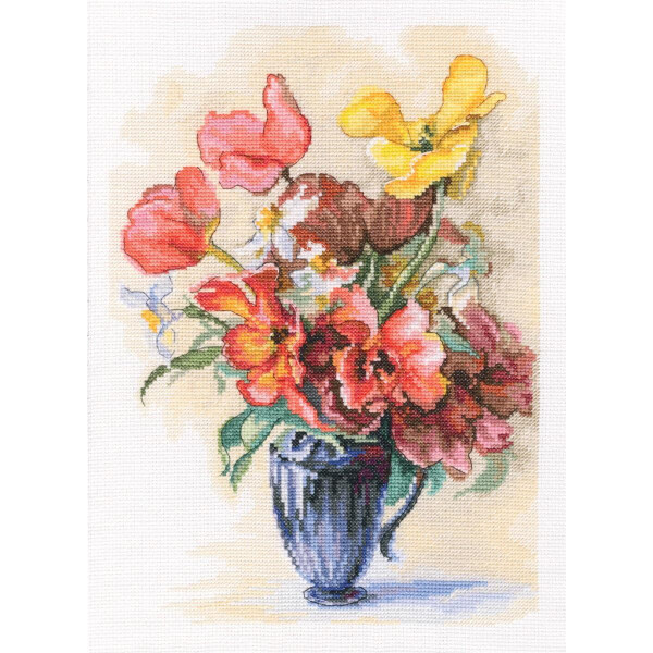 RTO Punto de Cruz "Tulipanes y narcisos", dibujo para contar, 21x29,5cm