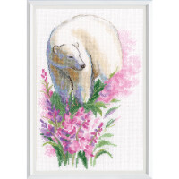 RTO counted cross stitch kit "Polar bear", 16,5x24,5cm, DIY