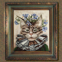 RTO counted cross stitch kit "A cat named Cornflower", 24,5x29cm, DIY