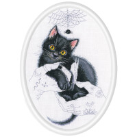 RTO counted cross stitch kit "Cat Magic", 16,5x25cm, DIY