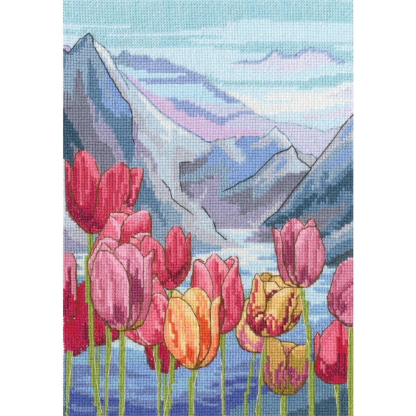 RTO counted cross stitch kit "In the moment, Tulip", 16,5x24cm, DIY