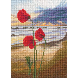 RTO counted cross stitch kit "In the moment, Poppy", 12,5x17,5cm, DIY