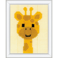 Vervaco Spannstich Stickpackung "Liebe Giraffe", Stickbild vorgezeichnet, 12,5x16cm