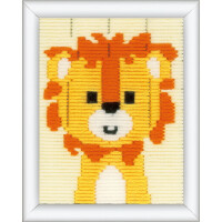 Vervaco Tension Stitch Embroidery Pack "Cheeky Lion", borduurmotief voorgetekend, 12,5x16cm