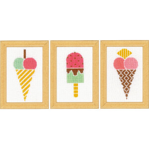 Vervaco counted cross stitch kit "Ice creames"...