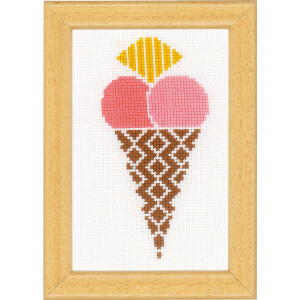 Vervaco Набор для вышивания крестом "Мороженое" Комплект из 3, счетный крест, 8x12 см