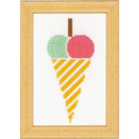 Vervaco Набор для вышивания крестом "Мороженое" Комплект из 3, счетный крест, 8x12 см