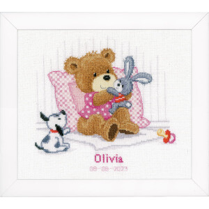 Vervaco counted cross stitch kit "Bear, rabbit and...