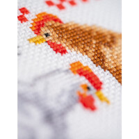 Vervaco counted cross stitch kit "Chickens", 40x14cm, DIY