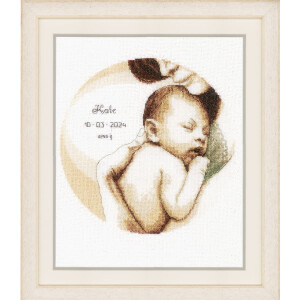 Vervaco counted cross stitch kit "Mom and baby", 23x21cm, DIY