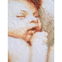 Vervaco counted cross stitch kit "Mom and baby", 23x21cm, DIY