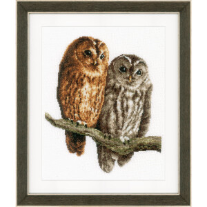 Vervaco counted cross stitch kit "Owls",...