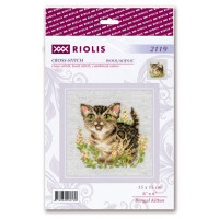 Riolis counted cross stitch kit "Bengal Kitten", 15x15cm, DIY