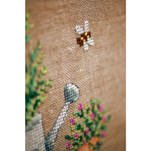 Vervaco Chemin de table point de croix set "Outils de jardin", motif à compter, 40x100cm