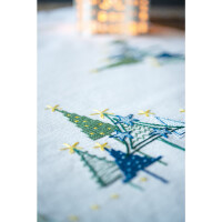 Vervaco Скатерть Набор для вышивания крестом "Современные сосны", дизайн вышивки предварительно нарисован, 80x80 см