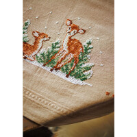 Vervaco stamped cross stitch kit tablechloth "Hirsch", 80x80cm, DIY