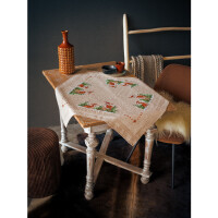 Vervaco stamped cross stitch kit tablechloth "Hirsch", 80x80cm, DIY