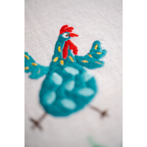 Vervaco stamped satin stitch kit tablechloth "Bunte...